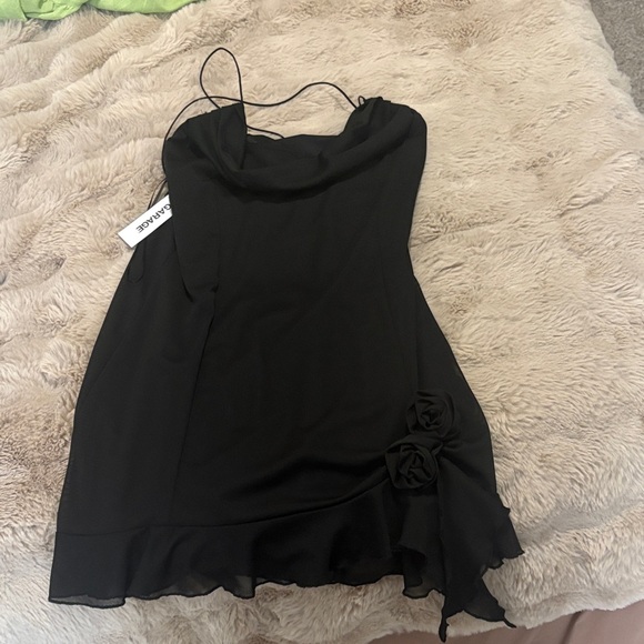 Garage Elegant Black Dress with Floral Detail - Picture 1 of 1